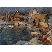 Русская деревня зимой