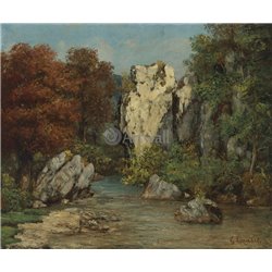 Ручей в скалах - Модульная картины, Репродукции, Декоративные панно, Декор стен
