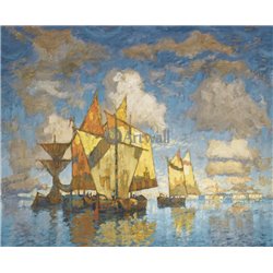 Рыбацкие лодки в лагуне, Венеция - Модульная картины, Репродукции, Декоративные панно, Декор стен