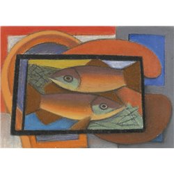 Рыбы в стеклянном ящике - Модульная картины, Репродукции, Декоративные панно, Декор стен