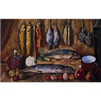 Портреты картины репродукции на заказ - Рыбы, овощи, фрукты