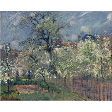 Картина на холсте по фото Модульные картины Печать портретов на холсте Сад Мобюзон в Понтуазе, деревья в цвету
