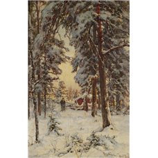 Картина на холсте по фото Модульные картины Печать портретов на холсте Сборщик хвороста в зимнем лесу