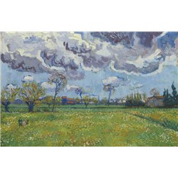 Пейзаж с несущимися облаками