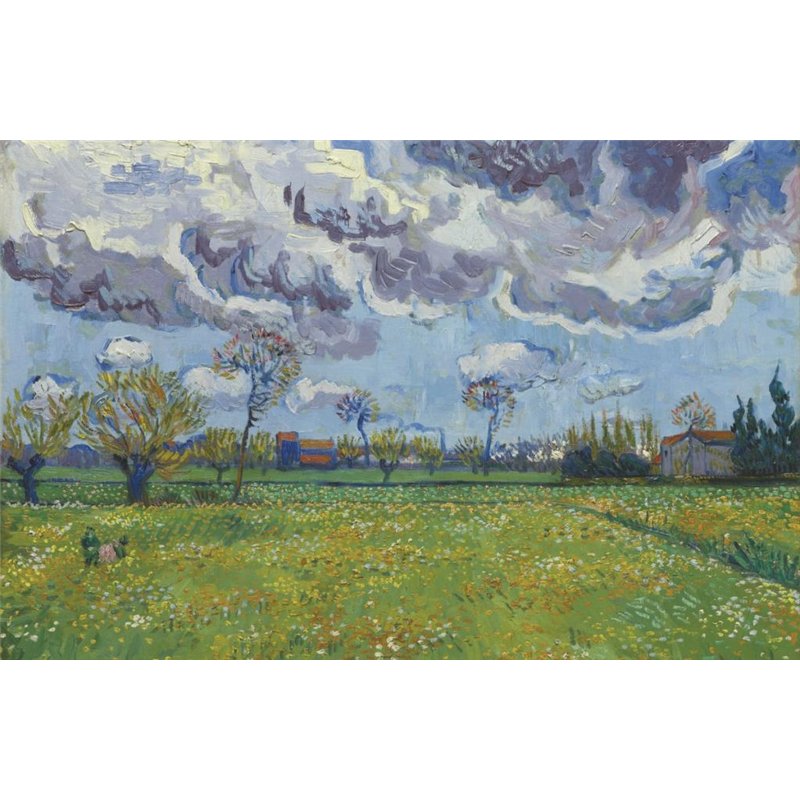 Пейзаж с несущимися облаками