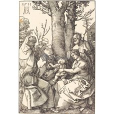 Картина на холсте по фото Модульные картины Печать портретов на холсте Святое семейство с Иоакимом и Анной под деревом