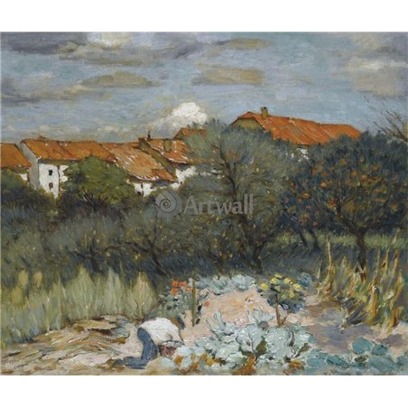Пейзаж с красными крышами