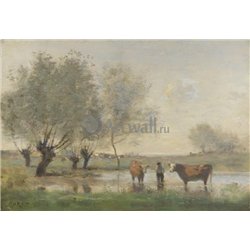 Пейзаж с коровами