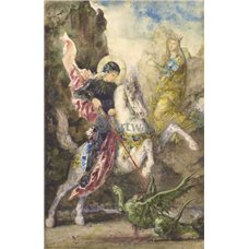 Картина на холсте по фото Модульные картины Печать портретов на холсте Святой Георгий и дракон