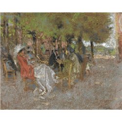 Персонажи под деревьями