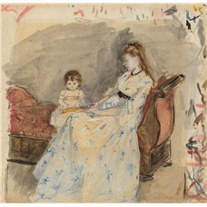 Картина на холсте по фото Модульные картины Печать портретов на холсте Сестра художницы Эдма с дочерью Жанной