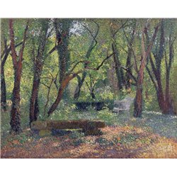 Пейзаж с каменной скамейкой