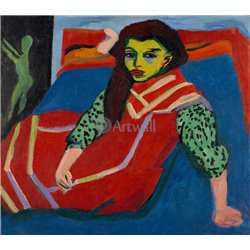 Сидящая девушка (Франци) - Модульная картины, Репродукции, Декоративные панно, Декор стен