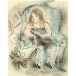 Сидящая девушка - Модульная картины, Репродукции, Декоративные панно, Декор стен