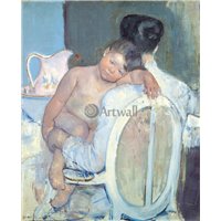 Портреты картины репродукции на заказ - Сидящая женщина с ребенком