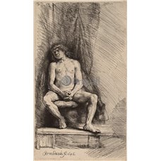 Картина на холсте по фото Модульные картины Печать портретов на холсте Сидящий обнаженный мужчина