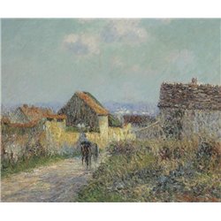 Повозка на деревенской дороге