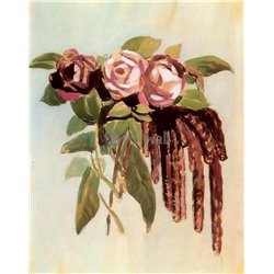Розы и сережки - Модульная картины, Репродукции, Декоративные панно, Декор стен