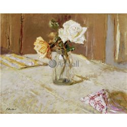Розы в стеклянной вазе - Модульная картины, Репродукции, Декоративные панно, Декор стен