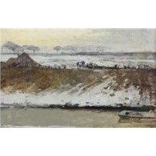 Картина на холсте по фото Модульные картины Печать портретов на холсте Скотный двор в снегу на закате