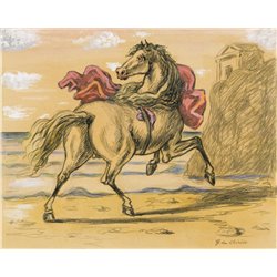 Скачущая лошадь и храм - Модульная картины, Репродукции, Декоративные панно, Декор стен