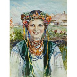 Портрет девушки в украинском костюме