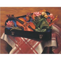 Скрипка и цветы - Модульная картины, Репродукции, Декоративные панно, Декор стен