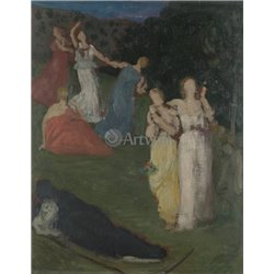 Смерть и девушки (эскиз) - Модульная картины, Репродукции, Декоративные панно, Декор стен