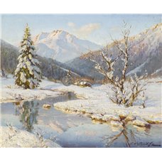 Картина на холсте по фото Модульные картины Печать портретов на холсте Снежный горный пейзаж