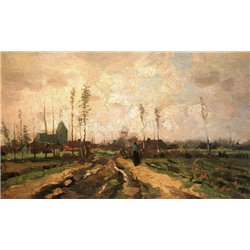 Пейзаж с церковью и фермой