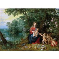 Совместно в Хендриком Баленом - Мадонна с младенцем и юным Иоанном Крестителем в пейзаже