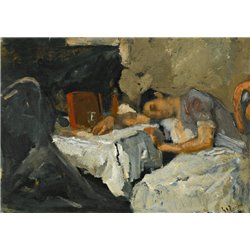 Спящая девушка - Модульная картины, Репродукции, Декоративные панно, Декор стен