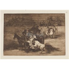 Картина на холсте по фото Модульные картины Печать портретов на холсте Тавромахия - лист G. Мохиганга (Тореро поражает быка с повозки с мулами)