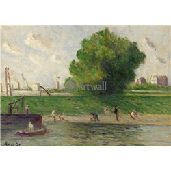 Пригород Парижа, берег Сены