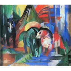 Три лошади на водопое - Модульная картины, Репродукции, Декоративные панно, Декор стен