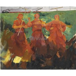 Три крестьянки с граблями - Модульная картины, Репродукции, Декоративные панно, Декор стен