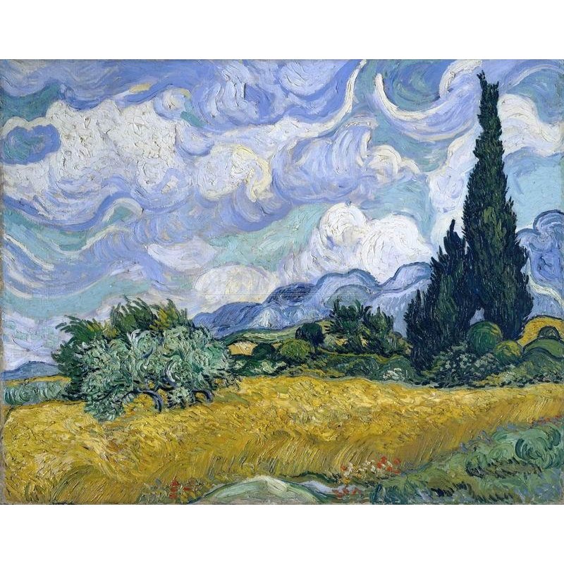 Пшеничное поле с кипарисами, 1889