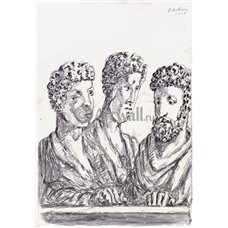 Картина на холсте по фото Модульные картины Печать портретов на холсте Три философа