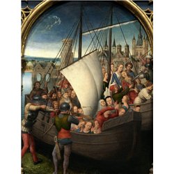 Рака с мощами св. Урсулы - Нападение гуннов на корабли св. Урсулы в Кёльне