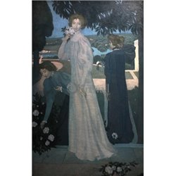 Тройной портрет Ивонны Лерой - Модульная картины, Репродукции, Декоративные панно, Декор стен