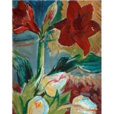 Картина на холсте по фото Модульные картины Печать портретов на холсте Тюльпаны и красная лилия
