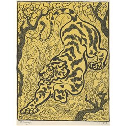 Тигр в джунглях - Модульная картины, Репродукции, Декоративные панно, Декор стен