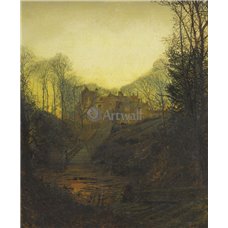 Картина на холсте по фото Модульные картины Печать портретов на холсте Усадьба осенью