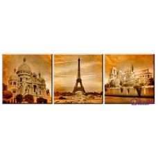 Картина на холсте по фото Модульные картины Печать портретов на холсте Зданий Парижа
