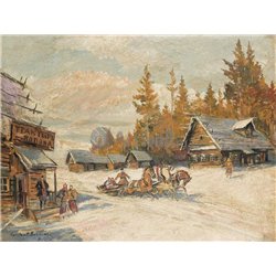 Русская деревня под снегом