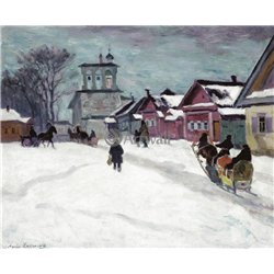 Русская деревня зимой