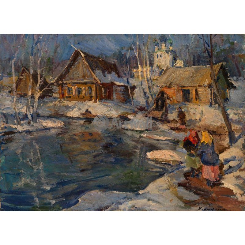 Русская деревня зимой