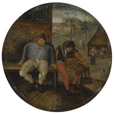 Картина на холсте по фото Модульные картины Печать портретов на холсте Фламандские пословицы - Толстый крестьянин и торговец