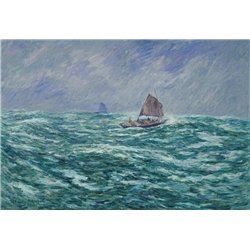 Рыболовное судно в бурном море