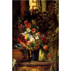 Картина на холсте по фото Модульные картины Печать портретов на холсте Цветы в синей вазе